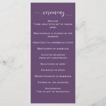 Purple Simple Calligraphy Modern Wedding  Program