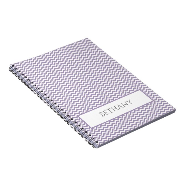 Purple Simple Chevron Personalized Notebook (Right Side)