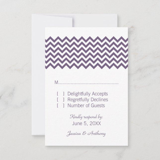 Purple Simple Chevron Response Card (Front)