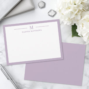 Purple Simple Classic Stationery Note Card