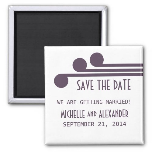 Purple Simple Deco Chic Save the Date Magnet