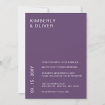 Purple Simple Elegant Modern Wedding  Invitation
