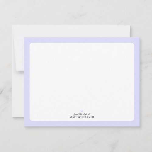 Purple  Simple Heart Personalized Stationery Note Card
