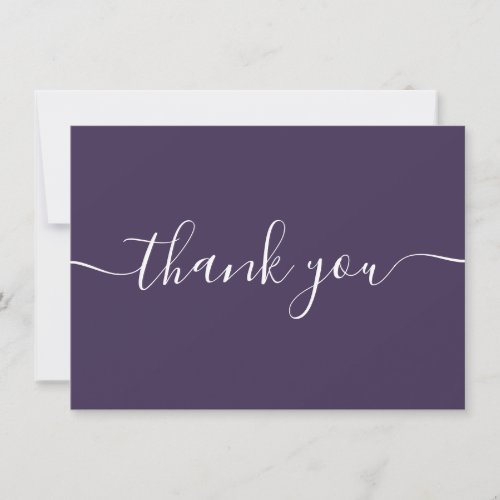 Purple Simple Modern Elegant Script Thank You Card