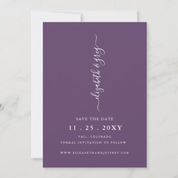 Purple Simple Modern Save the Date    Announcement