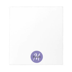 Purple Simple Monogrammed Notepad