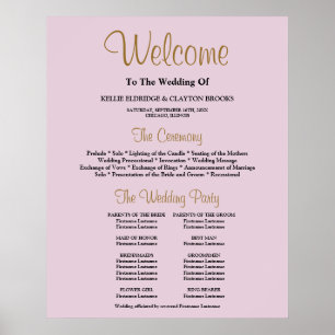 Purple Simple Wedding Ceremony Program Sign