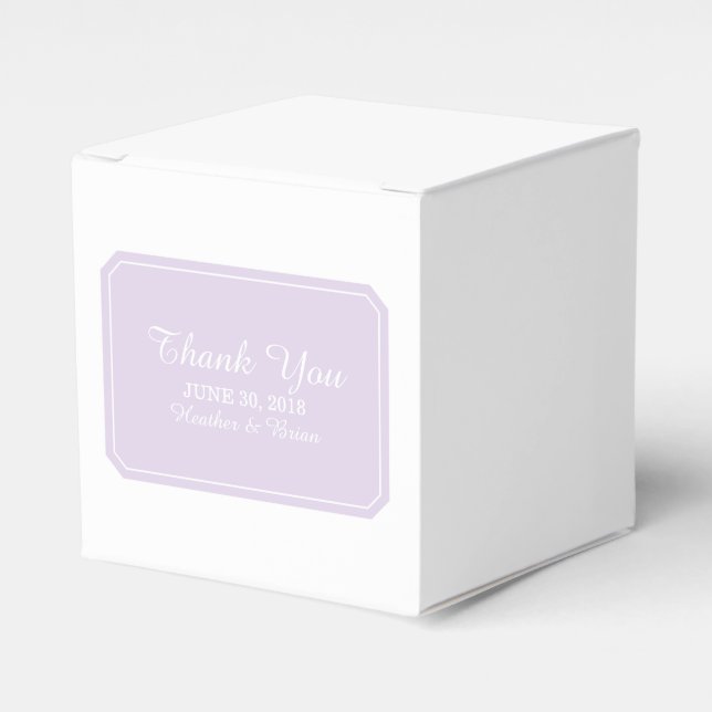 Purple Simply Elegant Favor Boxes (Front Side)