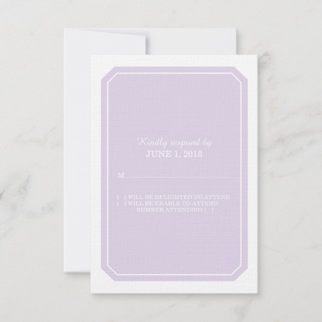 Purple Simply Elegant Response Card (Front)
