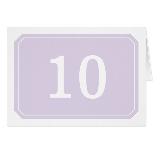 Purple Simply Elegant Table Number Card (Front Horizontal)