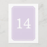 Purple Simply Elegant Table Number Postcard