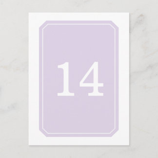 Purple Simply Elegant Table Number Postcard