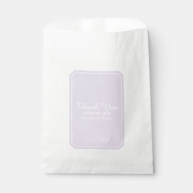 Purple Simply Elegant Wedding Favor Bag (Front)