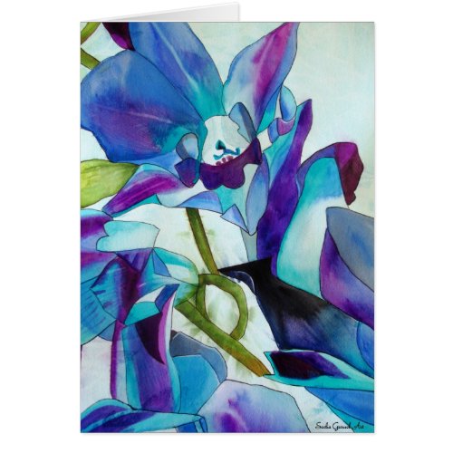 Purple Singapore Orchid flower watercolor art