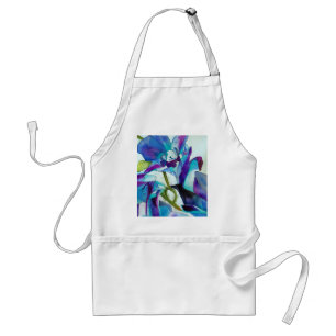 Purple Singapore Orchid flower watercolor art Adult Apron