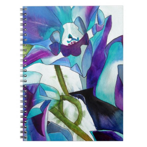 Purple Singapore Orchid flower watercolor art Notebook