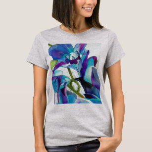 Purple Singapore Orchid flower watercolor art T-Shirt