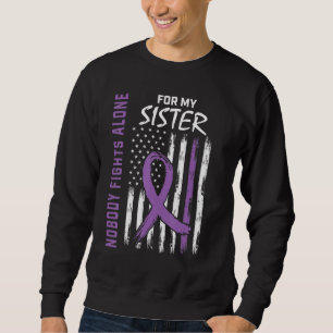 Purple Sister Epilepsy Awareness American Flag Fam Sweatshirt