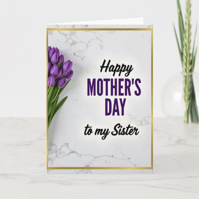 Purple Sister Mothers Day Card (Front)
