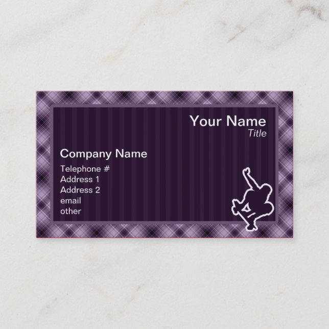 Purple Skateboarding Business Card (Front)