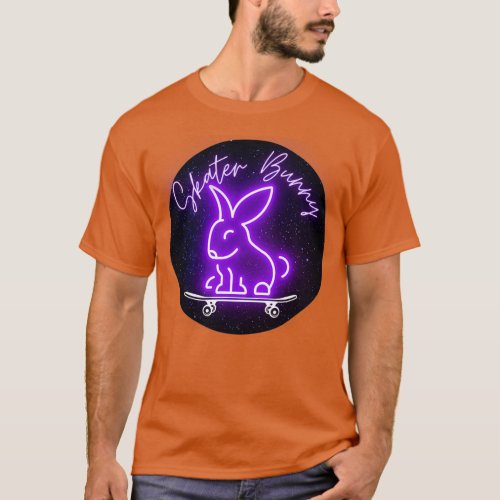 Purple Skater Bunny on Skateboard T_Shirt