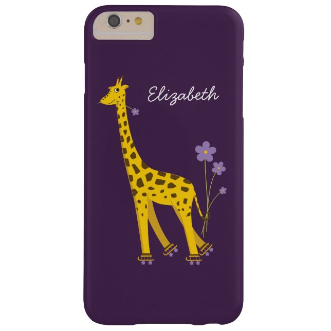 Purple Skating Funny Cartoon Giraffe Name Case-Mate iPhone Case (Back)