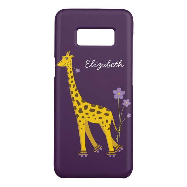 Purple Skating Funny Cartoon Giraffe Personalized Case-Mate Samsung Galaxy Case (Back)
