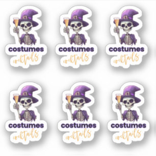 Purple Skelton Cocktails and Costumes  Sticker