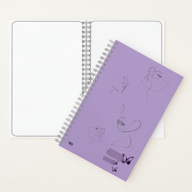 Purple Sketch-Style Notebook – Aesthetic Hardcover (Inside)
