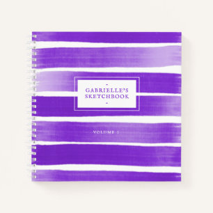 Purple Sketchbook Stripes Personalized Journal