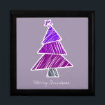 Purple Sketchy Christmas Tree Gift Box<br><div class="desc">Cute,  colorful pattern with scribbled christmas trees. Perfect Christmas gift.</div>