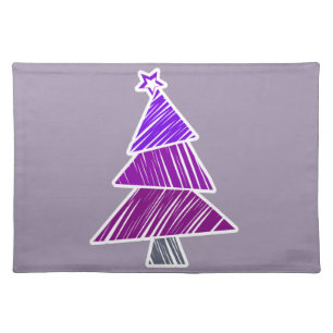 Purple Sketchy Christmas Tree placemat