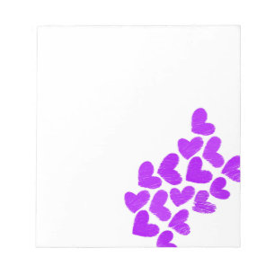Purple sketchy hearts "I love you" Notepad