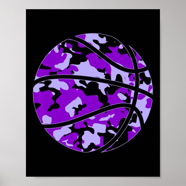 Purple Sketll Camo - Purple Camouflage Sketll  Poster (Front)