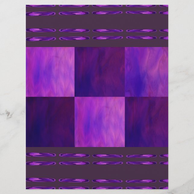 Purple Skies Tiles Bulk Scrapbook Paper Pages (Front)