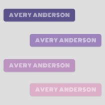 Purple Skinny Waterproof Adhesive Kid's Labels