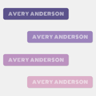 Purple Skinny Waterproof Adhesive Kid's Labels