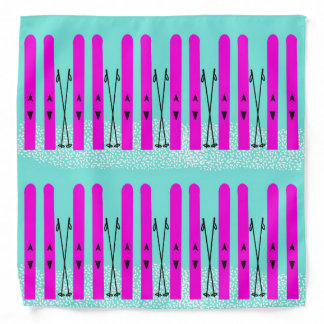 Purple skis on blue bandana
