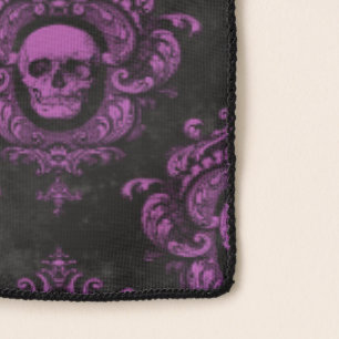 Purple Skull and Gothic Black Scarf