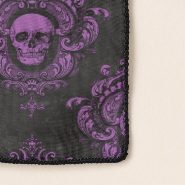 Purple Skull and Gothic Black Scarf (Detail)