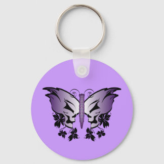 Purple Skull Butterfly Keychain