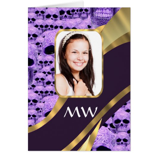 Purple skull collage cards (Front)
