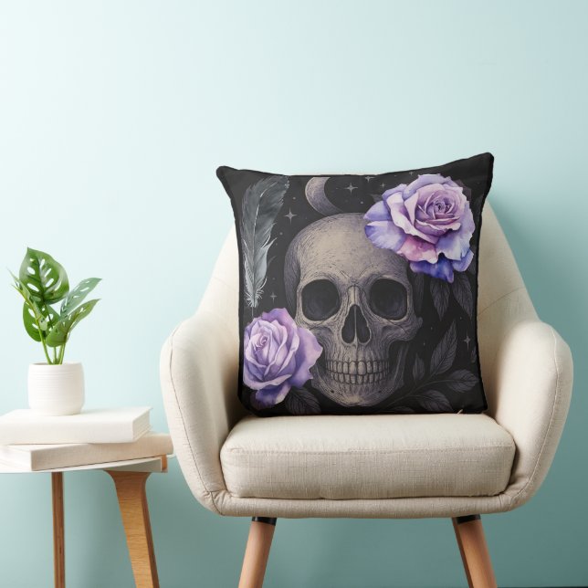 PURPLE SKULL COOLER THROW PILLOW (Chair)