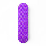 Purple Skull & Crossbones Checker Skateboard
