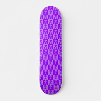 Purple Skull & Crossbones Checker Skateboard