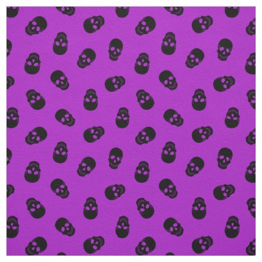 Purple Skull Happy Halloween Modern Fabric