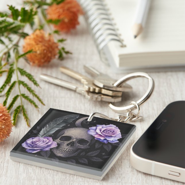PURPLE SKULL  KEYCHAIN (Front Right)
