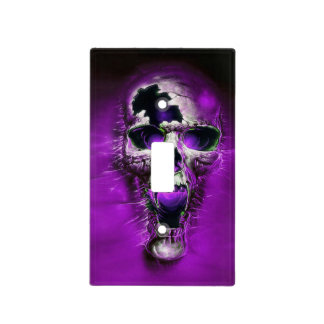 PURPLE SKULL LIGHT SWITCH COVER