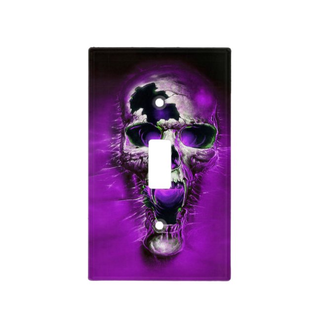 PURPLE SKULL LIGHT SWITCH COVER (Front)