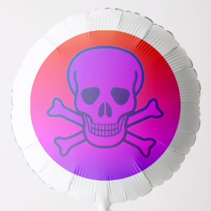 Purple Skull neon helium balloon